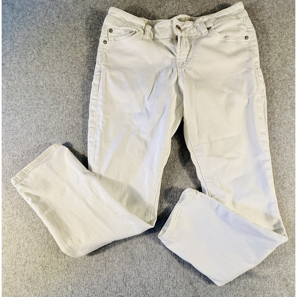 Lucky Brand Lolita Capri Jeans Womens 4/27 White Denim Cropped Five Pocket